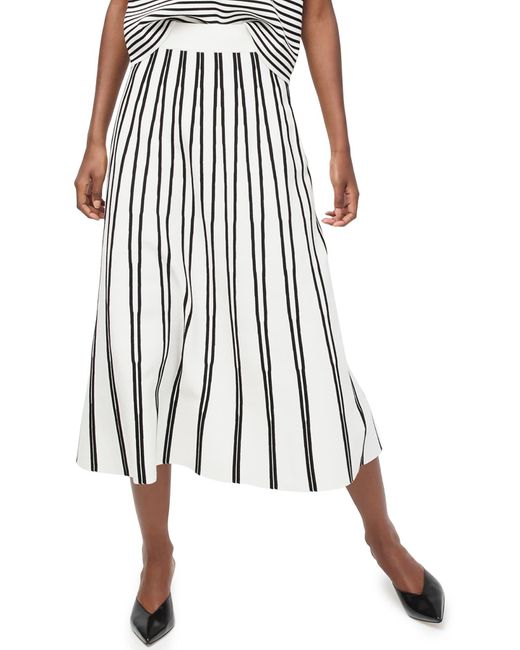 Pull-on flare sweater 2025 skirt in textured stripe