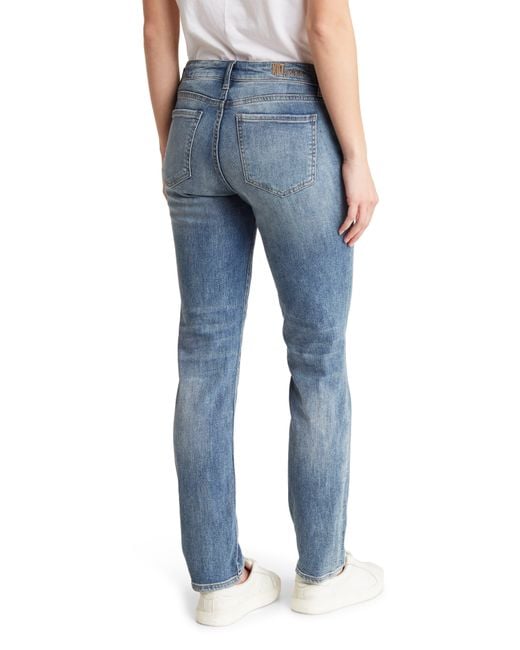 Kut From The Kloth Blue Katy Mid Rise Cotton Stretch Boyfriend Jeans