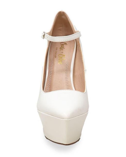 In Touch Footwear White Pointy Toe Platform Pump