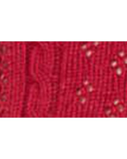 Blu Pepper Red Pointelle Cardigan