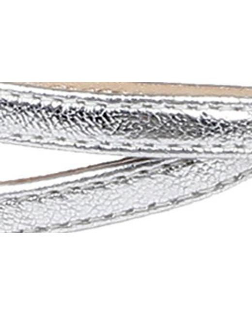 Badgley Mischka White Cailey Ankle Strap Metallic Sandal