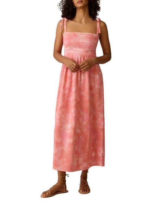 faherty red dress Coastal Poplin Lucia Dress