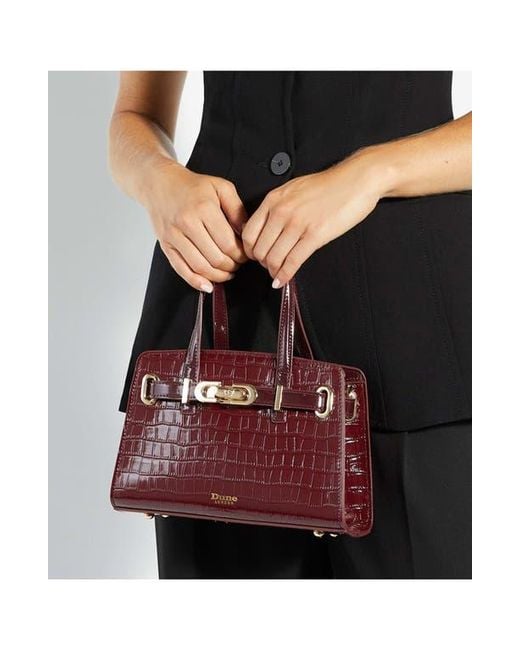Dune Red Dinkydefine Croc Embossed Tote