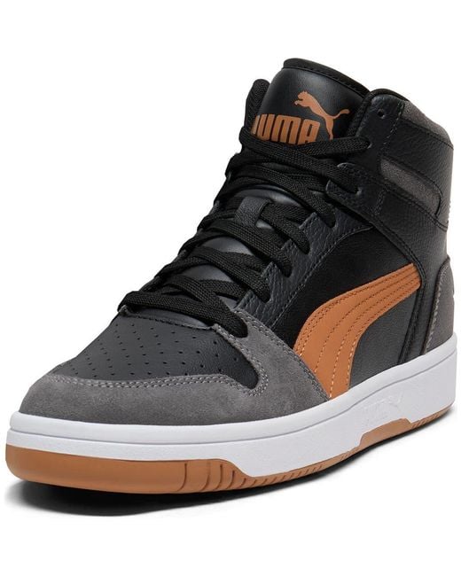 PUMA Black Rebound Layup High Top Sneaker for men