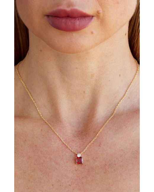 SAVVY CIE JEWELS Metallic Cubic Zirconia Birthstone Pendant Necklace