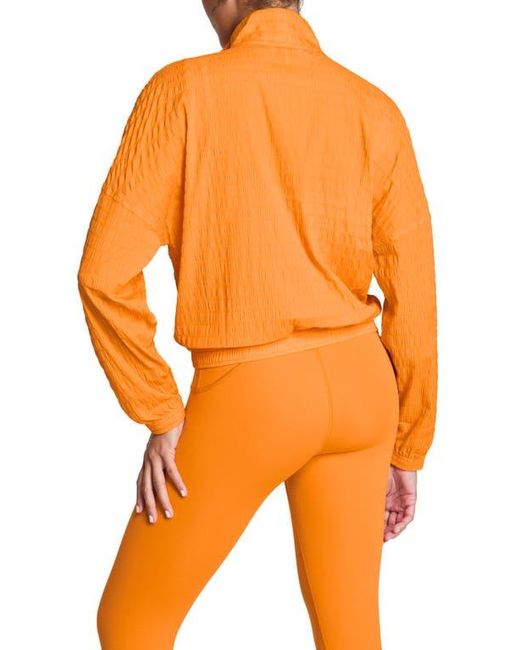 Spanx Orange Active Run Water Resistant Half-Zip Jacket