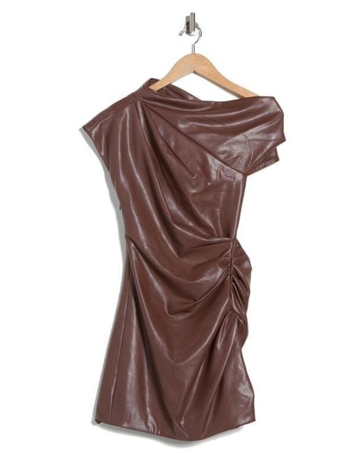 Jonathan Simkhai Women's Brown Nordi Faux Leather Ruched Minidress -  benaras.co