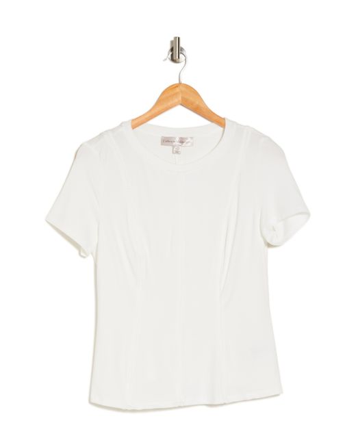 Catherine Malandrino White Solid Crewneck T-shirt