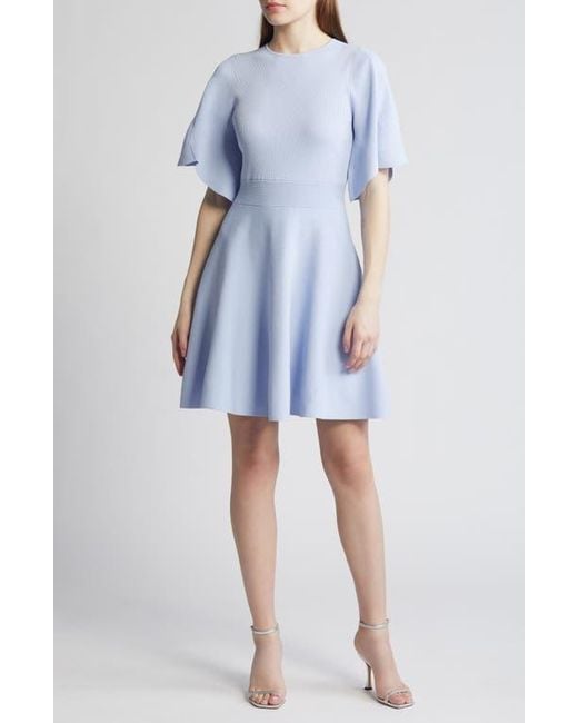 Ted Baker Blue Olivia Rib Fit & Flare Dress