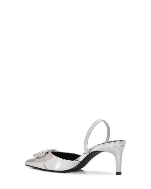 BERNESS White Chiara Buckle Slingback Pump