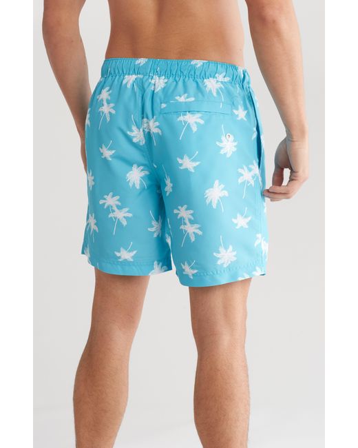 Original Penguin Blue Print Swim Trunks for men