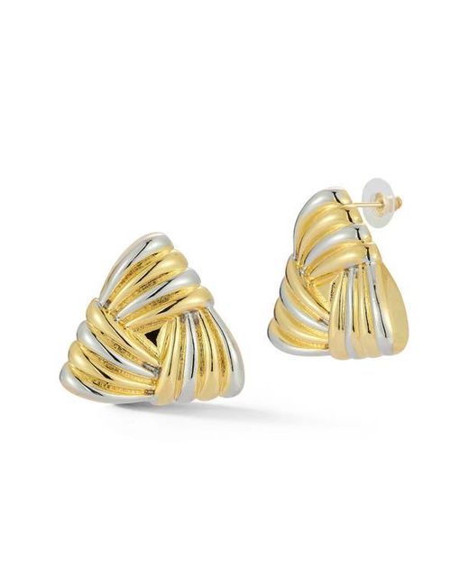 Glaze Jewelry Metallic Two Tone Statement Stud Earrings