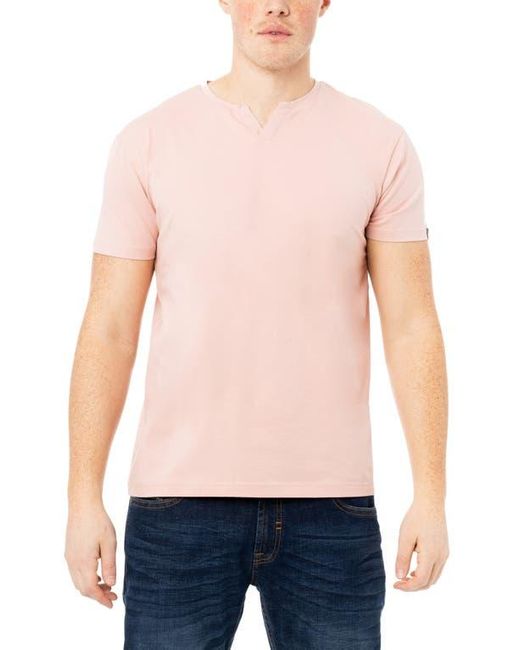 Xray Jeans Blue Split Neck Cotton Tee for men