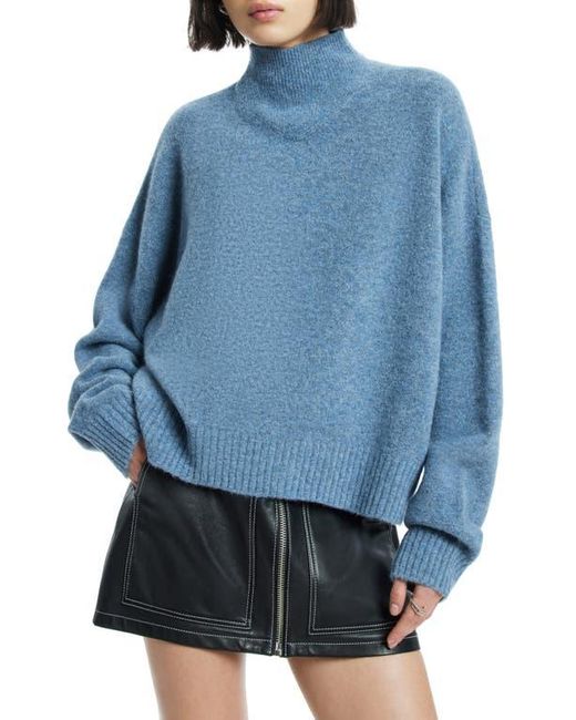 AllSaints A Star Funnel Neck Sweater in Blue Lyst
