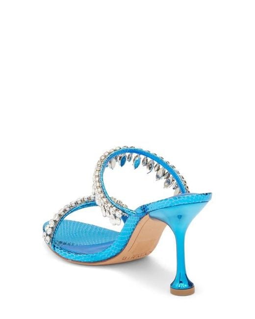 Alexandre Birman Blue Crystal Fringe Sandal