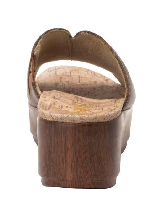 Alegria By Pg Lite Brown Triniti Platform Wedge Slide Sandal