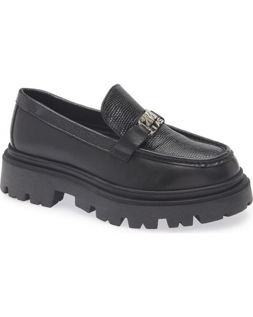 Roberto Cavalli Black Logo Platform Lug Loafer