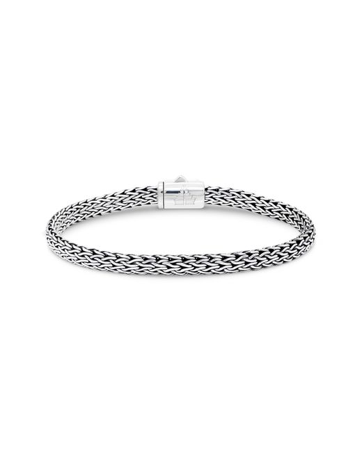DEVATA White Sterling Silver Semiprecious Stone Chain Bracelet