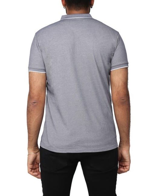 Xray Jeans Gray Pipe Trim Knit Polo Shirt for men