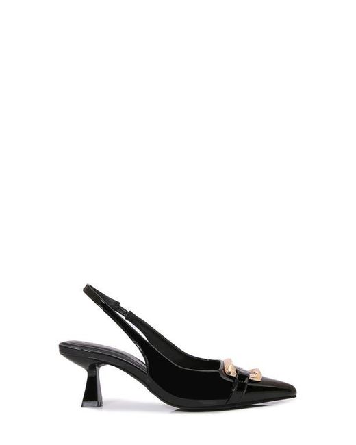 BERNESS Black Kitten Heel Slingback Pump