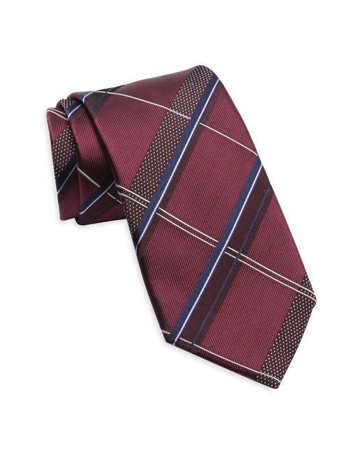 Duchamp Purple Plaid Silk Tie for men