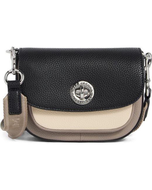 Marc Jacobs Black The Small Signet Turnlock Colorblock Saddle Bag