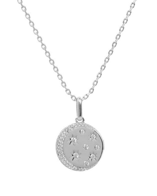 SAVVY CIE JEWELS White Cubic Zirconia Moon & Star Pendant Necklace