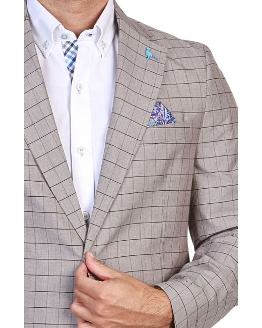 Tailorbyrd Gray Mini Windowpane Sport Coat for men