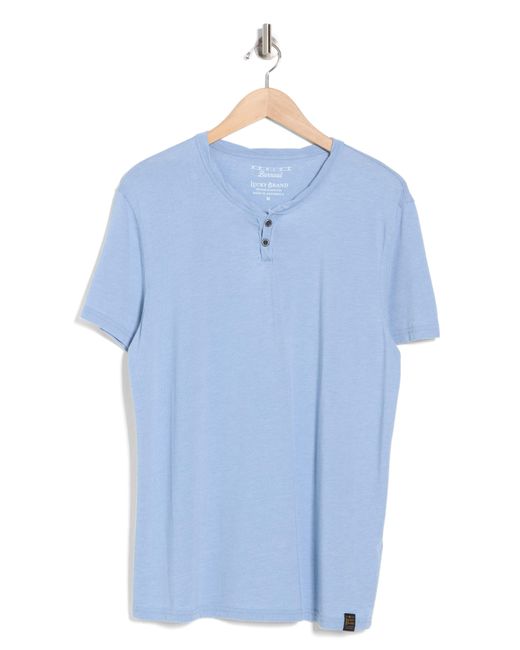 Lucky Brand Blue Button Notch Neck T-shirt for men