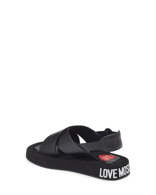 Love Moschino Black Logo Ankle Strap Sandal