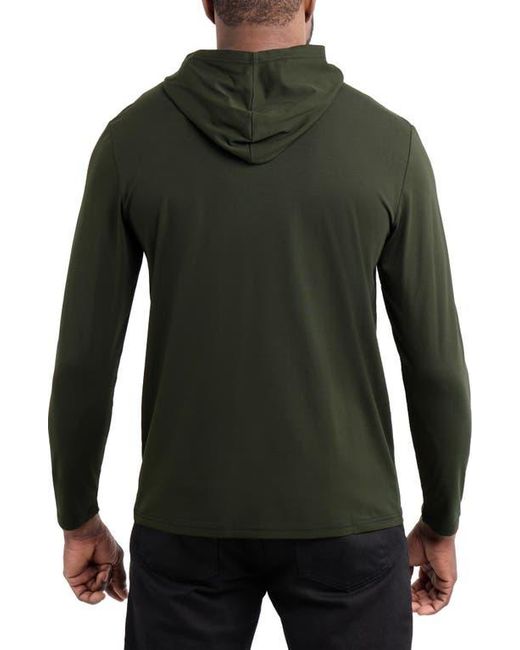Xray Jeans Green Long Sleeve Hooded T-Shirt for men
