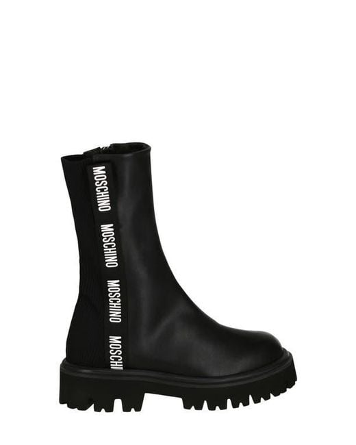 Moschino Black Leather Boot