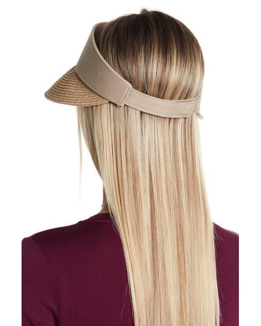 Nordstrom Rack Natural Mixed Media Paper Straw Visor
