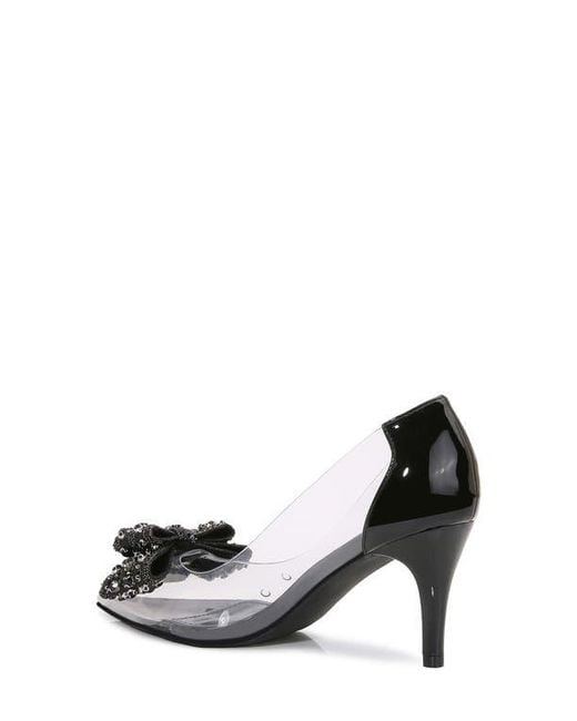 BERNESS Black Nala Rhinestone Clear Pump