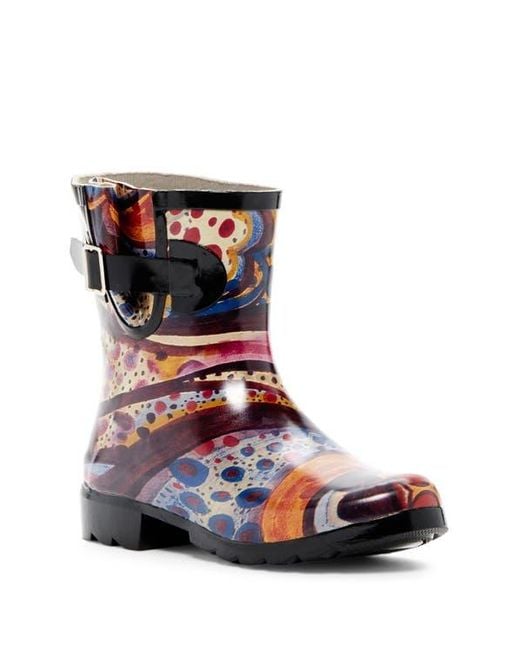Nomad Blue Droplet Patterned Waterproof Rain Boot