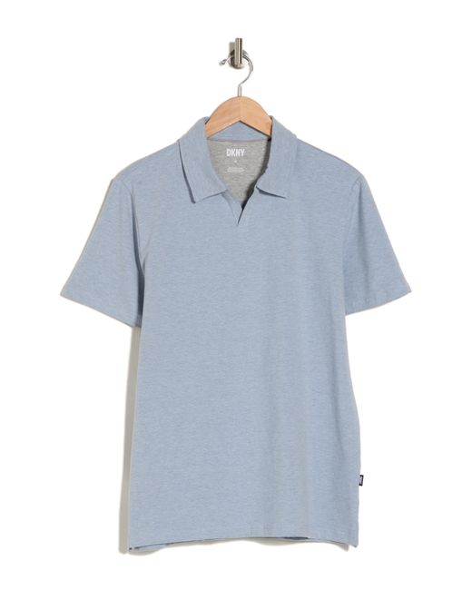 DKNY Blue Henry Stretch Cotton Polo for men