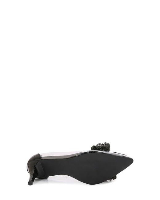 BERNESS Black Nala Rhinestone Clear Pump