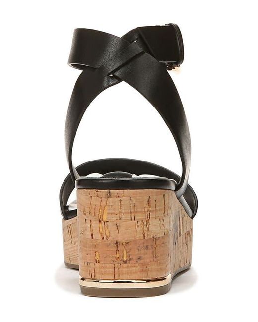 Franco Sarto Black Presley Ankle Strap Platform Wedge Sandal