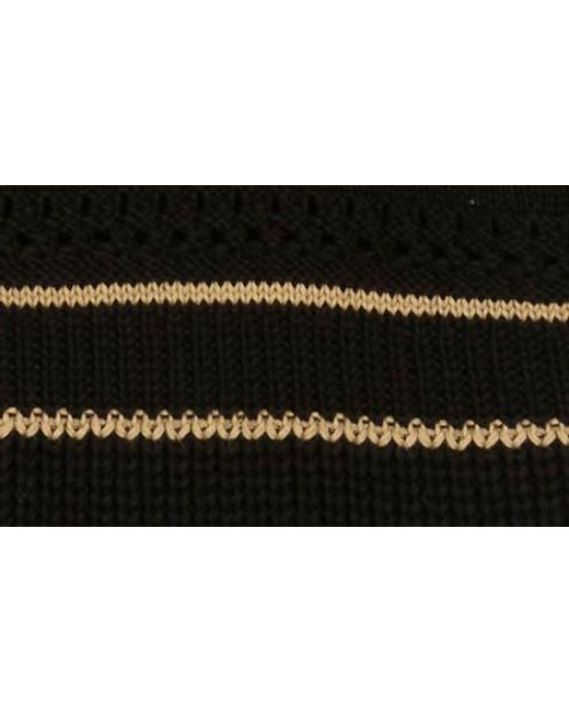 Blu Pepper Black Stripe Knit Button Front Top