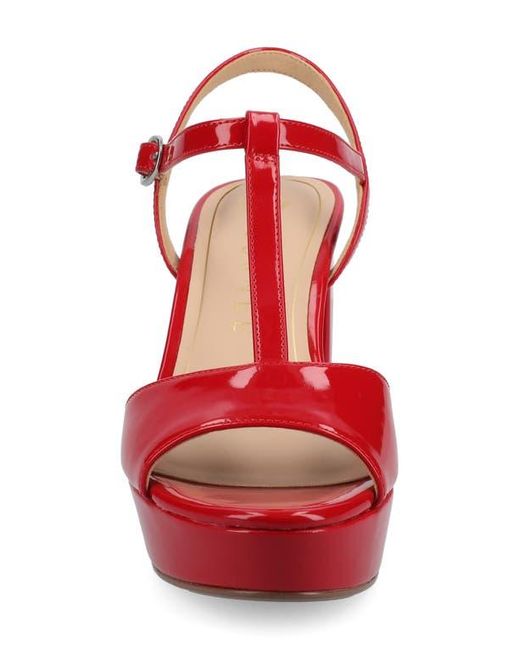 Journee Collection Red Lavine Slingback Flat Sandal