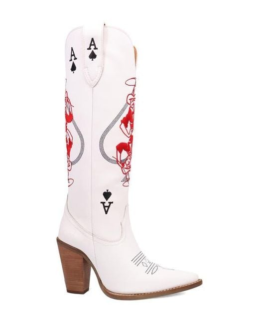 Dingo White Molly Leather Harness Boot