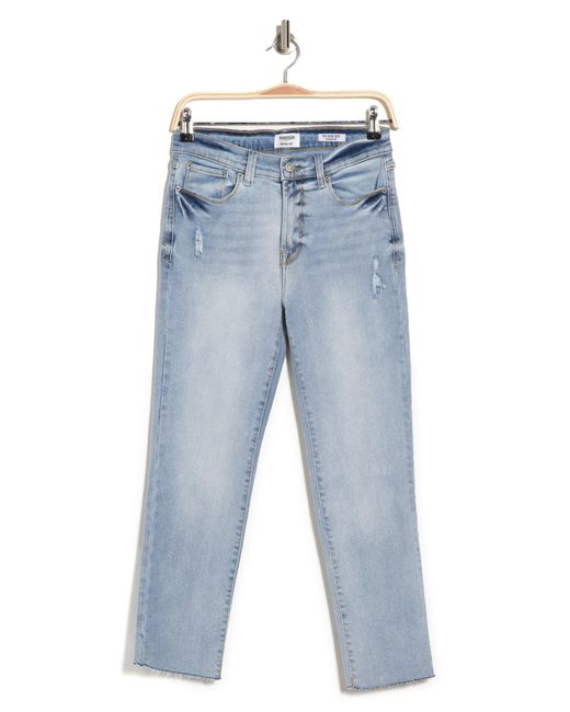 Kensie Blue Distressed High Rise Raw Crop Skinny Jeans In Pace W/dest At Nordstrom Rack
