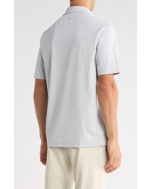 Greg Norman White Tournament Textured Solid Knit Polo for men