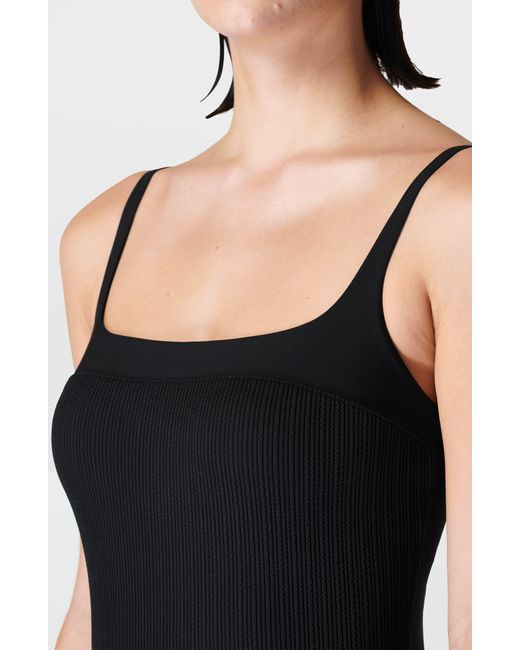 Sweaty Betty Black Capri Square Neck One-piece Swimsuit