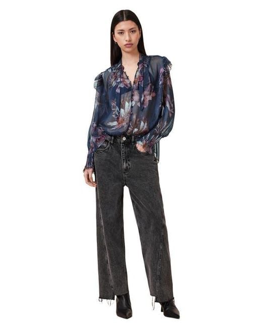 AllSaints Lara Shirt in Blue | Lyst