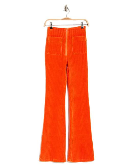 KkCo Orange Corduroy High Waist Wide Leg Pants