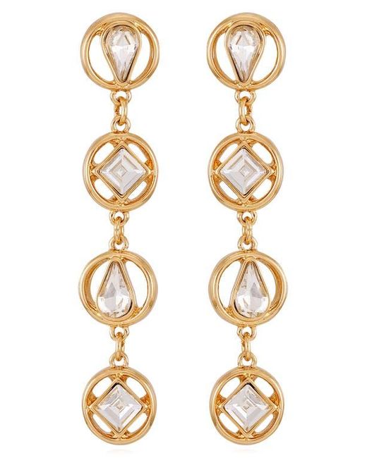 Vince Camuto Metallic Geometric Crystal Linear Drop Earrings