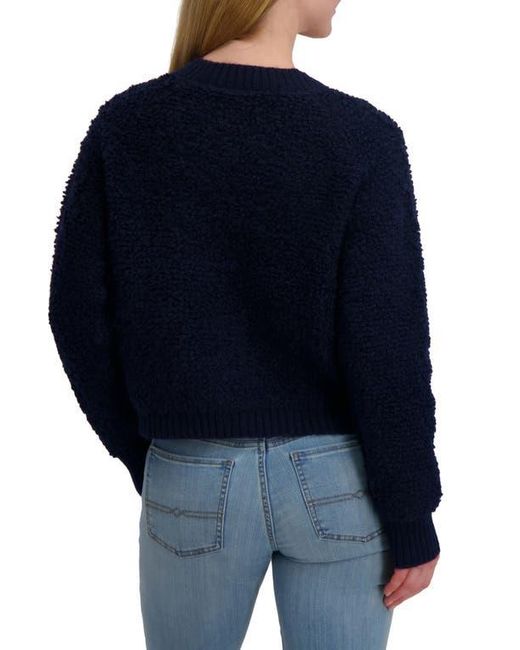 Lucky Brand Blue Raglan Sleeve Bouclé Cardigan