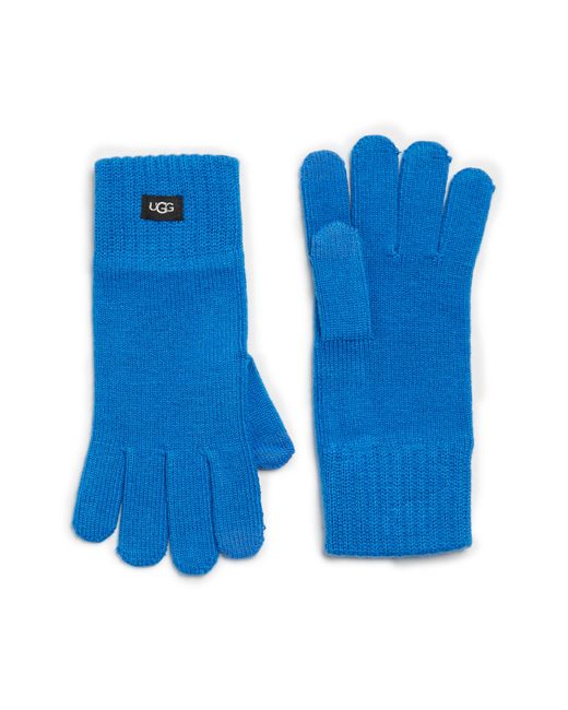 UGG Touchscreen Compatible Knit Gloves in Blue | Lyst