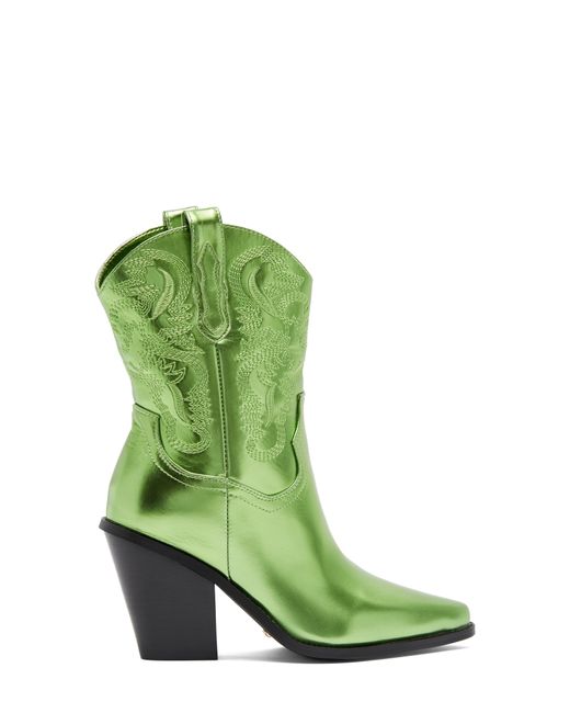 Billini Sergio Metallic Western Boot in Green Lyst